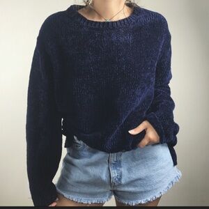 Shalimars Navy Blue Long Sleeve Sweater